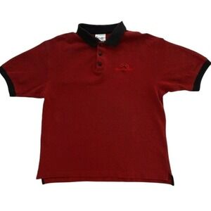 Vtg Walt Disney World mens polo style shirt Size L maroon black chest logo WDW
